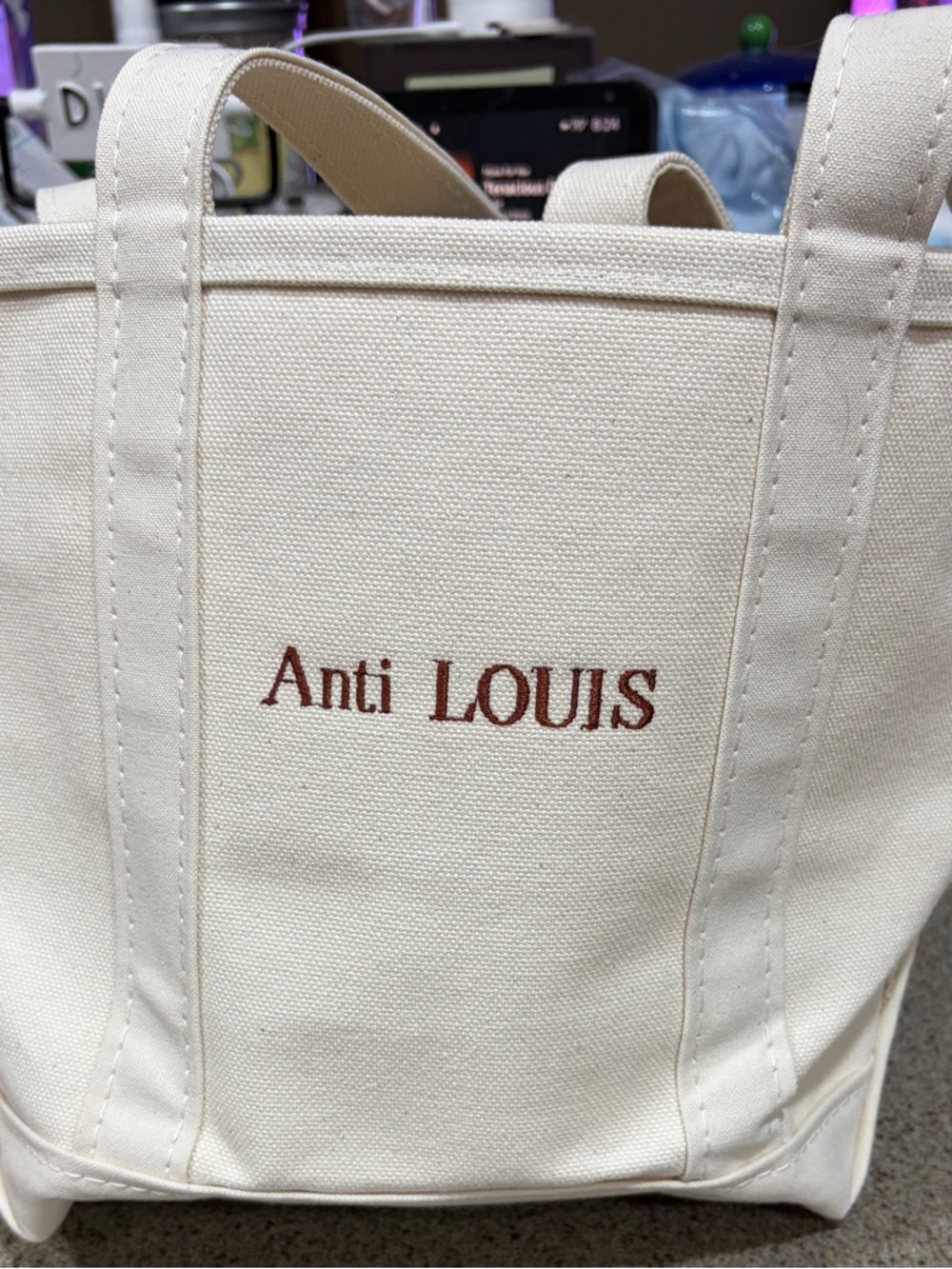 🎉🎉🎉🎉WEEKEND SALE 🎉🎉🎉🎉LL BEAN SMALL BOAT AND TOTE BAG “ Anti Louis” embroidered